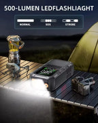 Portable 4 in 1 Car Jump Starter, Tire Inflator & Power Bank【New Release】